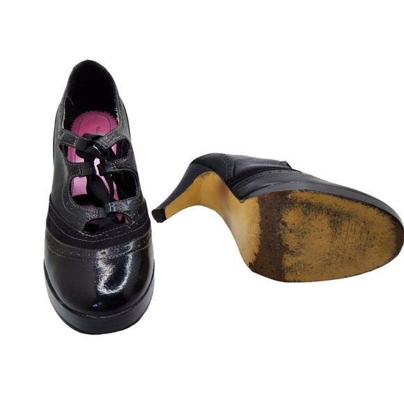 issac mizrahi womens "ariel" 4" heel leather sole lace up pumps. - Picture 7 of 7